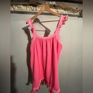 Vineyard Vines Pink Ruffled Beach Coverup